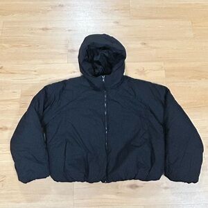 Water-Resistant Bubble Hem Hooded Puffer Jacket